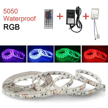 

DC 12V LED STRIP Waterproof RGB 5050SMD Can Change Color Light with 44keys Controller 5M LED Lamp Christmas decoration lights