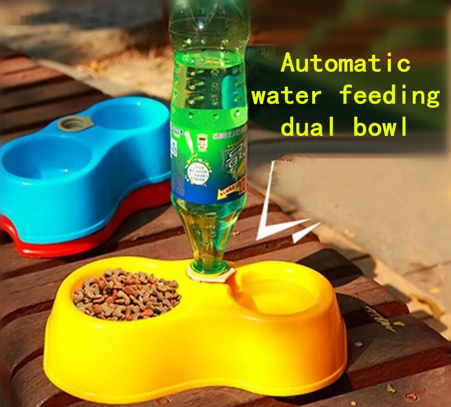 pet dog food water bowl anti slip dog Automatic feeding drinking bowl