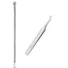 3 набора инструментов для удаления черных точек лица двухсторонний экстрактор угрей и комедонов игольчатый зажим Пинцет для удаления прыщей пятен уход за кожей лица наборы