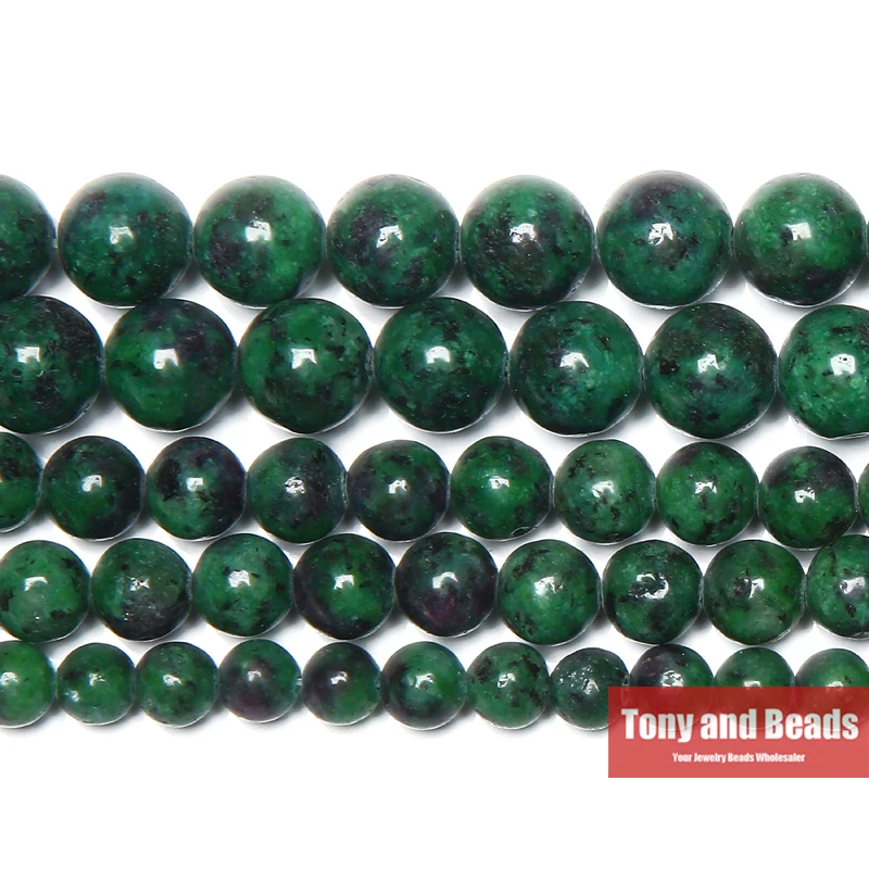 

Free Shipping Natural Stone Red Green Zoisite Beads In Loose 15" Strand 6 8 10 12 MM Pick Size For Jewelry Making