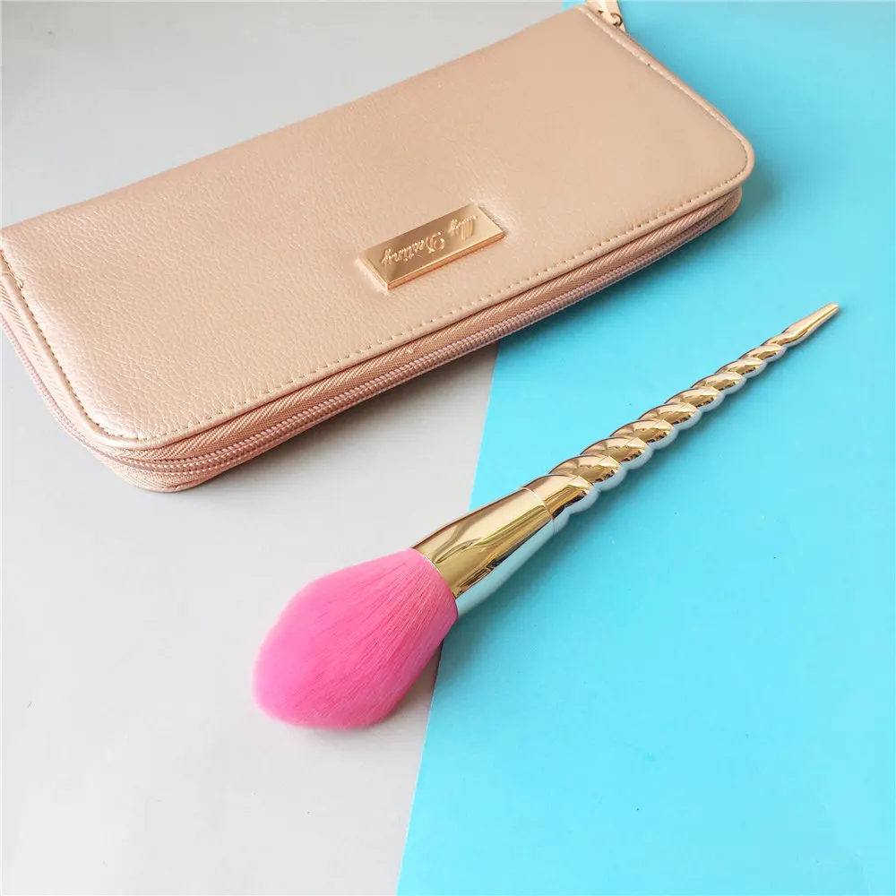 Escova com Bolsa de Couro Sintético de Alta o Meu Destino em Espiral-forma Unicórnio Conjunto Escova Qualidade Beleza Liquidificador Maquiagem Ferramenta 9-peças Kit 8 High Quality Beleza e saúde