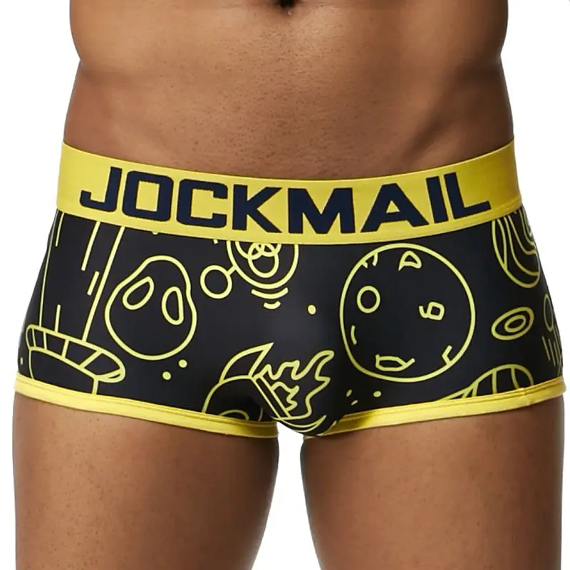 JOCKMAIL fashion men boxer sexy men underwear Low waist breathable ice silk cartoon print gay underwear toy have fun Men Shorts - Цвет: 08