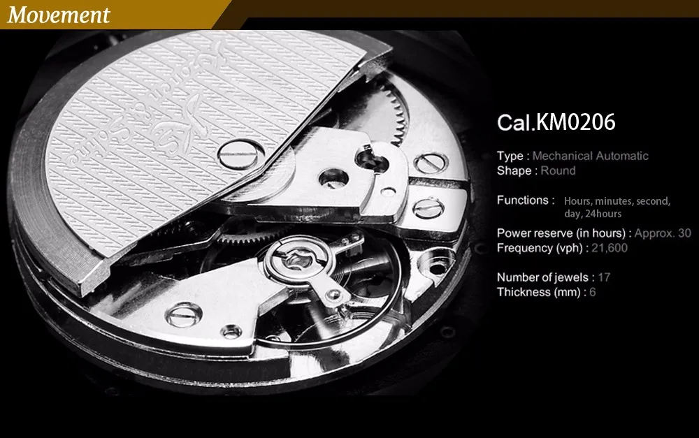 Автоматические полностью черные 24 часа в день римские аналоговые Мужские часы с кожаным ремешком деловые мужские механические часы/KS306