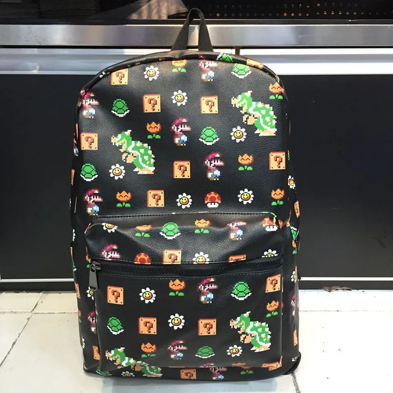 

Super Mario anime PU backpack bag High Quality Backpacks for Teenage Girls Boys School Shoulder Bag Bagpack mochila