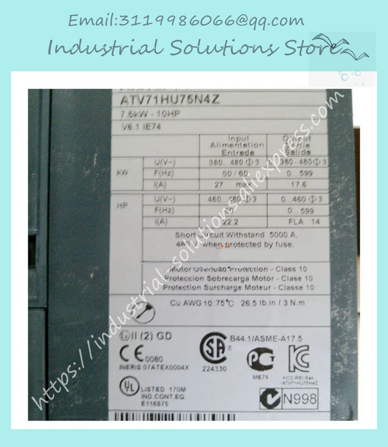 ATV71HU75N4Z 7.5KW Frequency Converter EMC ATV71HU75N4Z 7.5KW Frequency Converter EMC