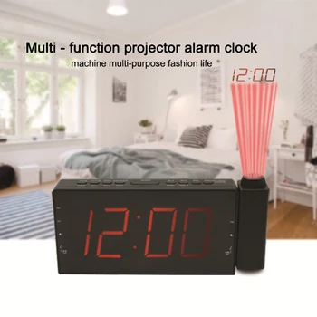 

Multi-function projection clock FM Radio Alarm With Snooze Function Display Sleep Timer LED digital projection clock for bedroom