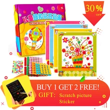 Новые и интересные DIY наклейки для кнопок дети картина ручной работы ремесло набор обучение рисованию доска игрушки для детей