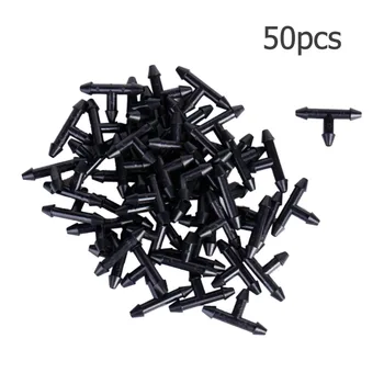

50pcs Water Connector Agricultural Irrigation Garden Lawn 3/5mm Water Hose Connector Drip Irrigation System Tee "T" Connectors