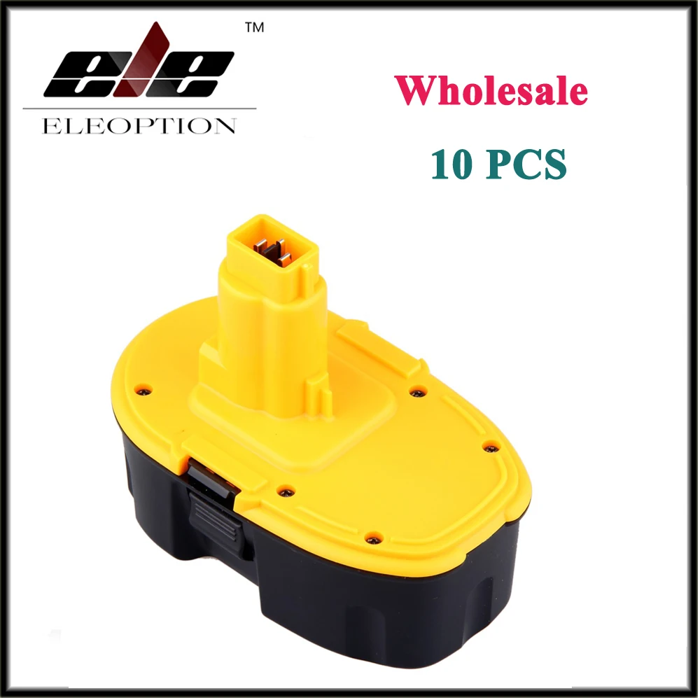 

Wholesale Eleoption 10PCS/Lot 18V 3.0Ah 3000mAh Ni-MH Rechargeable Battery For Dewalt DC9096 DE9095 DW9095 DE9095