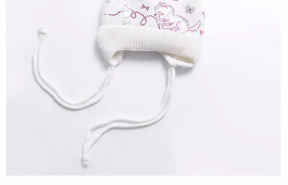 Шапки для девочек красивые розовые банты осенние шапочки высокого качества вязаные теплые наушники помпон зимняя шапка# MZ842
