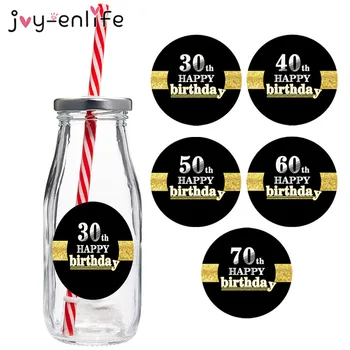 

6pcs Sticker Labels 30th 40th 50th 60th 70th Adults Aged Anniversary Birthday Party Decoration Gift Sticker Supplies