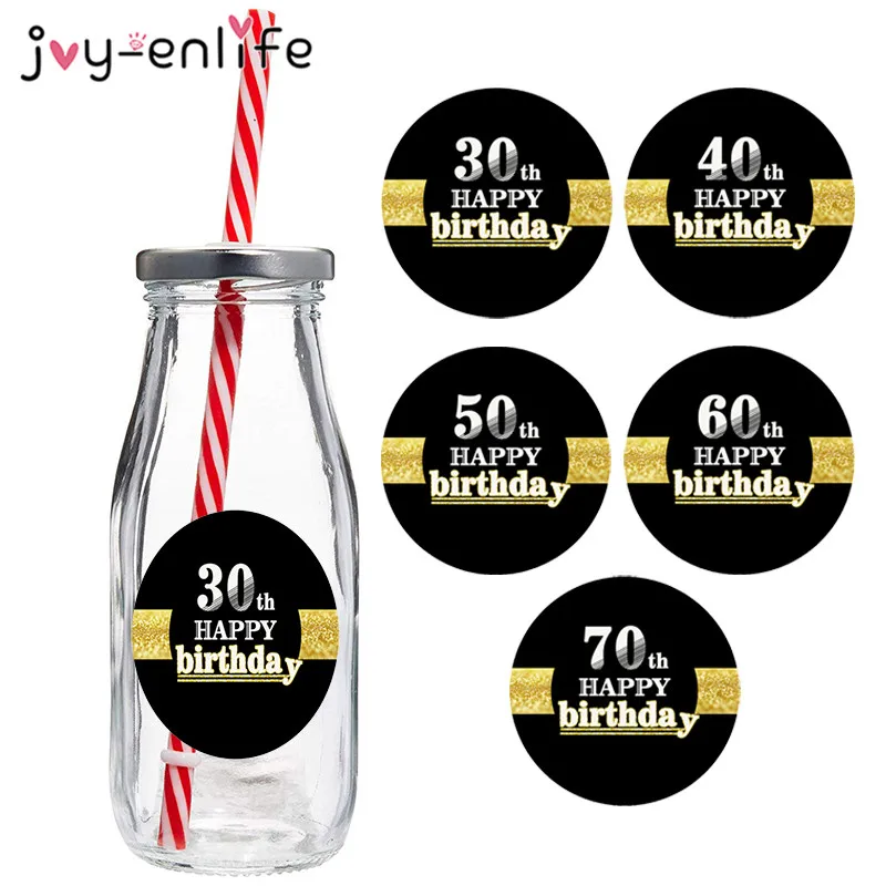 

JOY-ENLIFE 6pcs Sticker Labels 30th 40th 50th 60th 70th Adults Aged Anniversary Birthday Party Decoration Gift Sticker Supplies