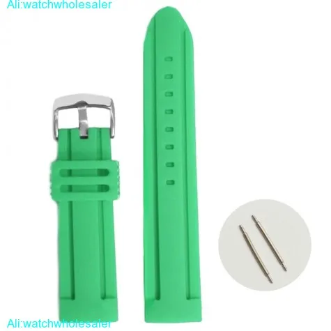 24mm Aqua Color Silicone Jelly Rubber Ladies Men Watch Band Straps WB1072P24JB