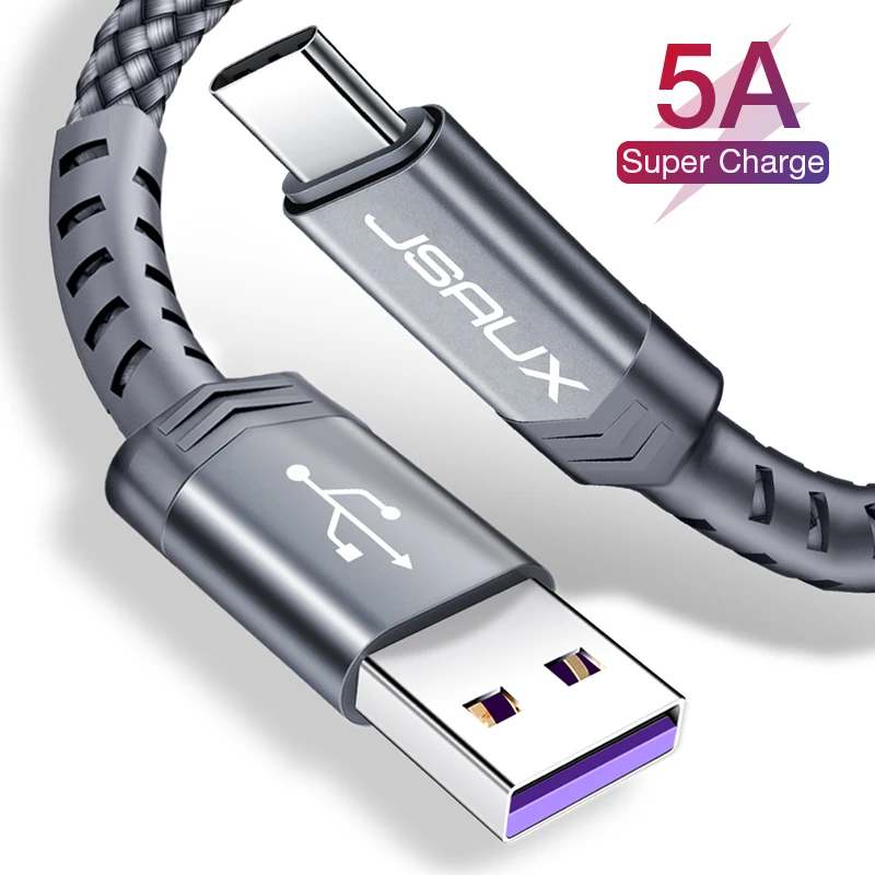 JSAUX usb type C кабель 5A Supercharged USB C кабель для huawei P30 P20 Pro Mate20 Lite Mate9 Mate10 Plus P9