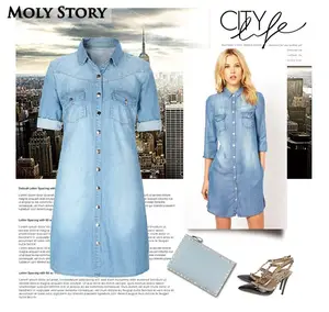 plus size blue jean shirt dress