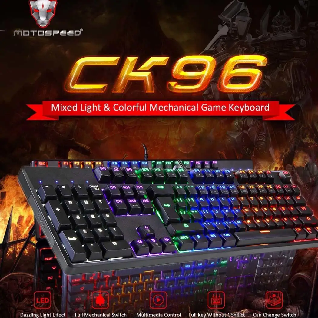 Смешанная цветная механическая клавиатура RGB подсветка девять видов светового