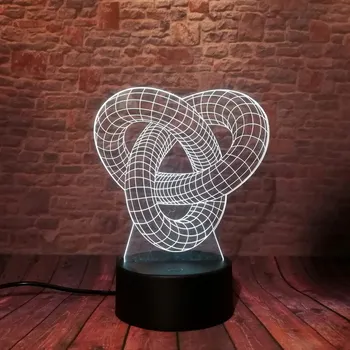 

Three Loop Figure Model 3D Illusion LED NightLight Luminous 7 Colors Changing Desk Light Toys
