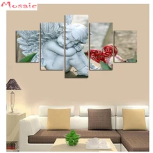 Пользовательские фото поделки 5d, квадратные, алмазные картина ангелы вышивки крестом, алмазная вышивка женщины, рождественский подарок, мозаика, Home Decor 5 шт