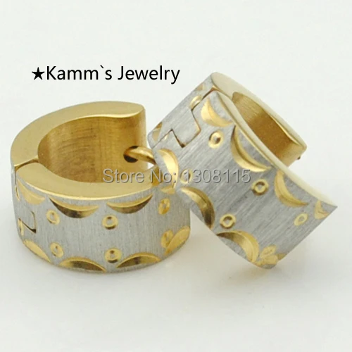 

Christmas Lose Money Promotion!! Hoop earrings Gold Stainless Steel earring Mens Charm Free Shipping Top Quality KE012