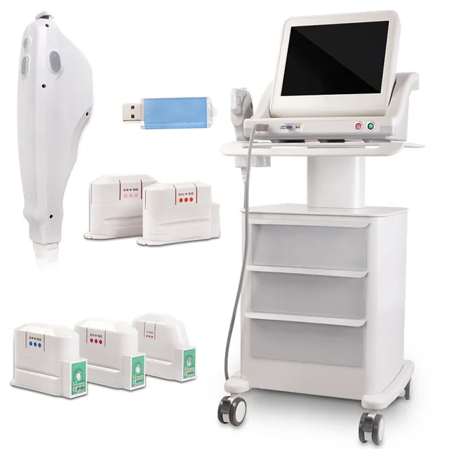 

free shipping hifu facial and body lifting machine 5 cartridges for beauty salon/new portable hifu facial body and face