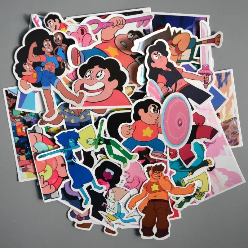 

AQK 32 Pcs Steven Universe Cartoon Stickers Vinyl Graffiti Sticker Pack For Skateboard Luggage Laptop Notebook Guitar Fridge Car