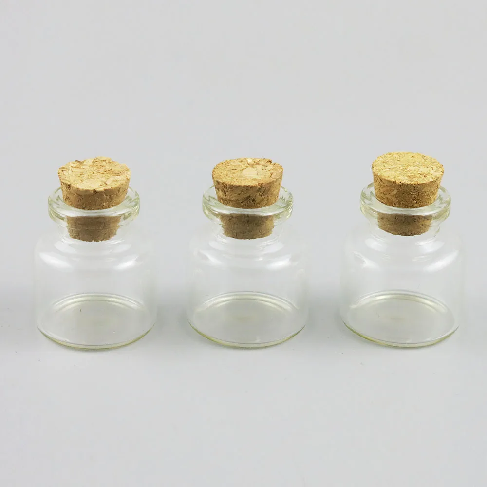 50 X 8ml Small Cute Clear Glass Bottles Vials With Cork Corks Stopper Decorative Corked mini