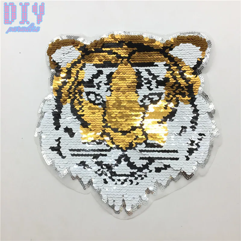 Tiger Reversible Sequins Sew On Patches 