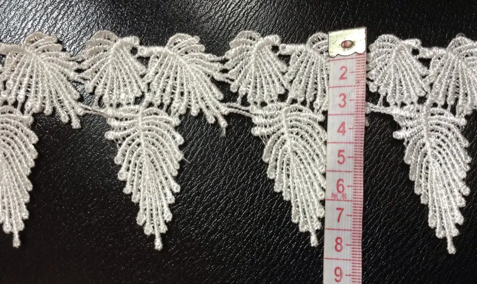 

7.5cm luxurious water soluble embroidery big leaf lace,clothes and home item decoration accessories,XERY14329m