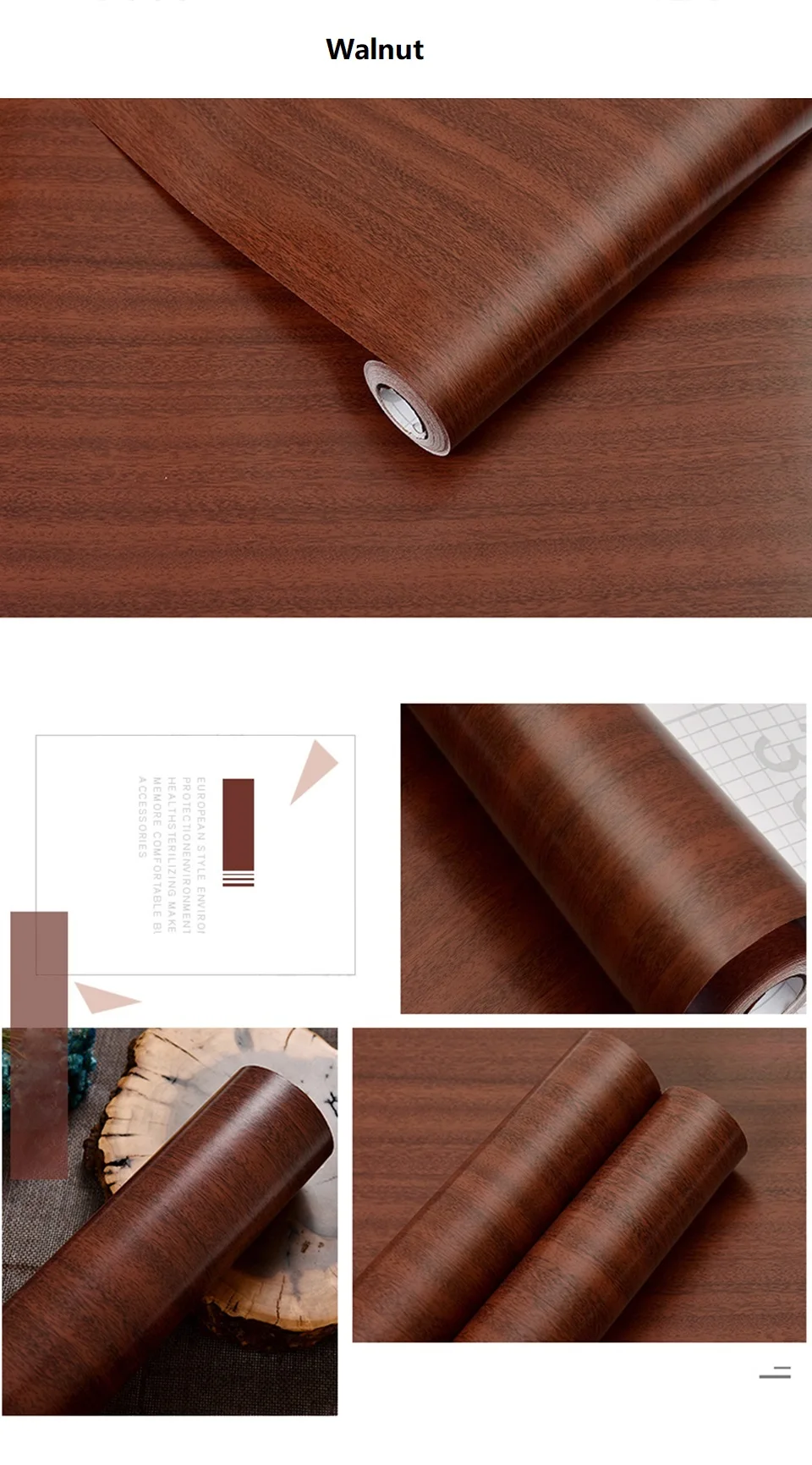 Grão de Madeira Contact para Forro Armários de Cozinha Porta do Armário Papel de Parede Pvc Vinil Papel Prateleira Adesivos à Prova d' Água Auto Adesivo 8 Cheap Pap. parede