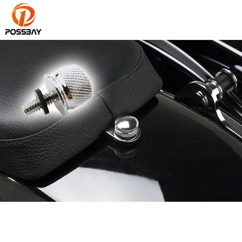 POSSBAY 1/4" Motorcycle Bolts Nuts Seats Screws for Harley Davidson