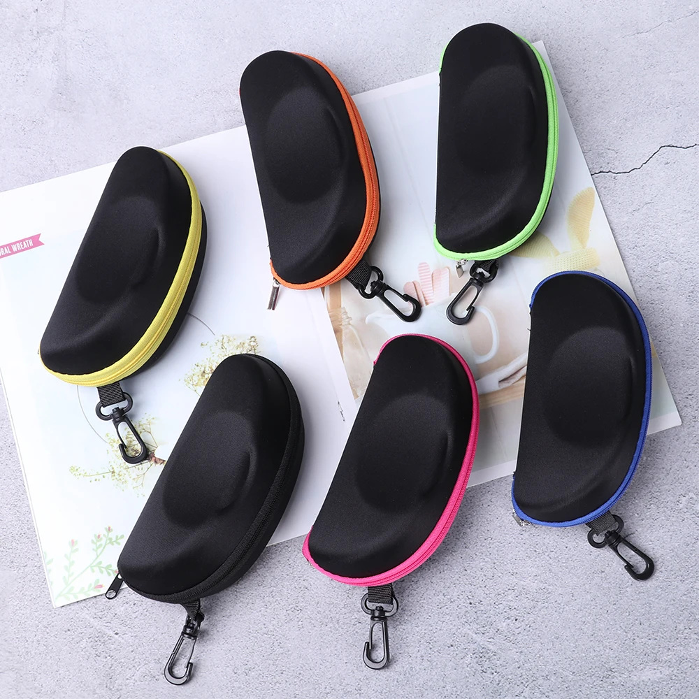 1Pcs Portable Carabiner Eye Glasses Sunglasses Hard Case Protector Box Holder Zipper Box Fashion Reading Glassess Accessories