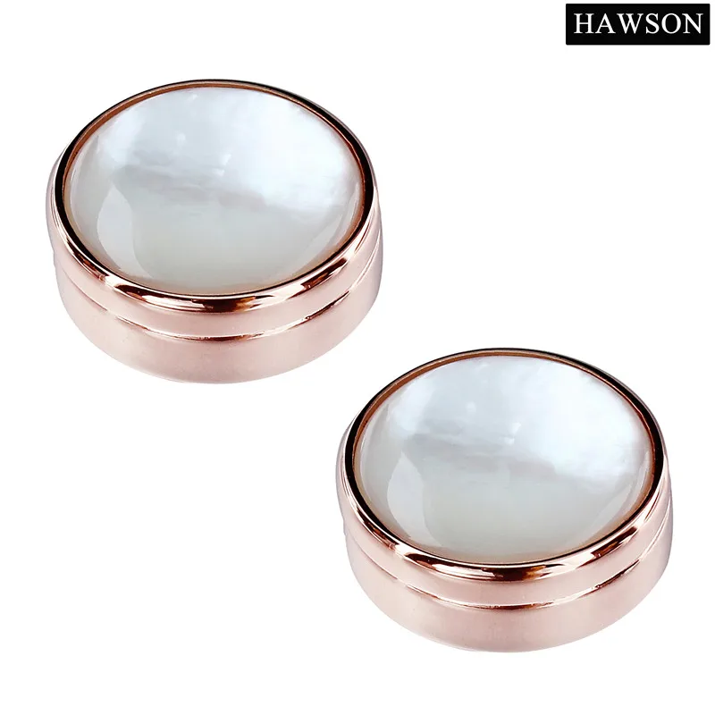 HAWSON Rose Gold Color Button Cover Mother Pearl Cover Button for Mens Clothing Accessory