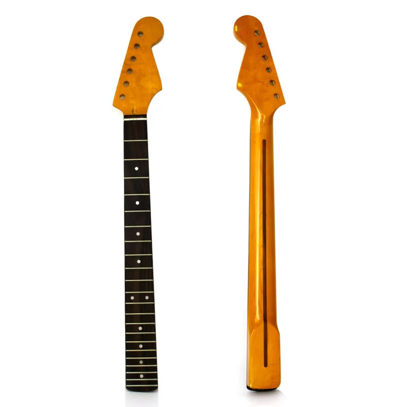 

1PC Necks 22Fret Tiger Flame Electric Guitar Neck For ST Part Maple Rosewood Smooth Finish