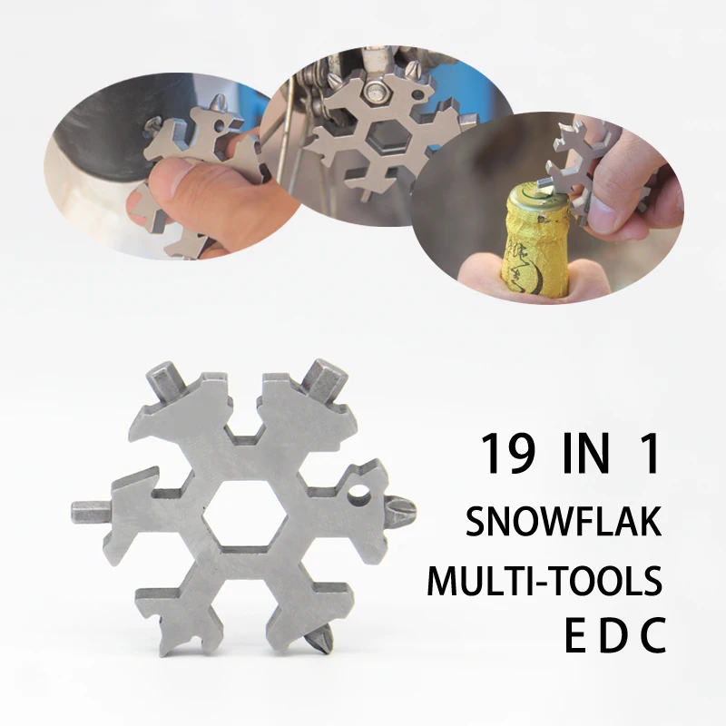 

19 in 1 Snow Keychain Tool Multifunction Stainless Steel Pocket Outdoor Hand Tools