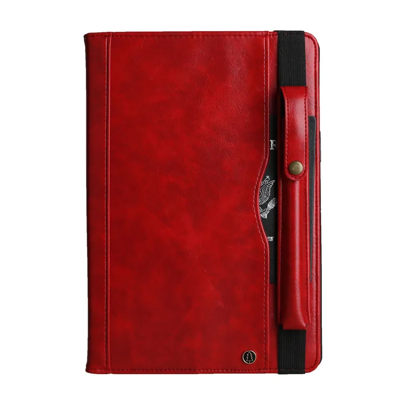 For Samsung Tab SM-T725 Retro Book Leaher Case Multi Flip Wallet Stand Smart Cover for Samsung Galaxy Tab S5e T720 With Pen Slot - Цвет: Красный