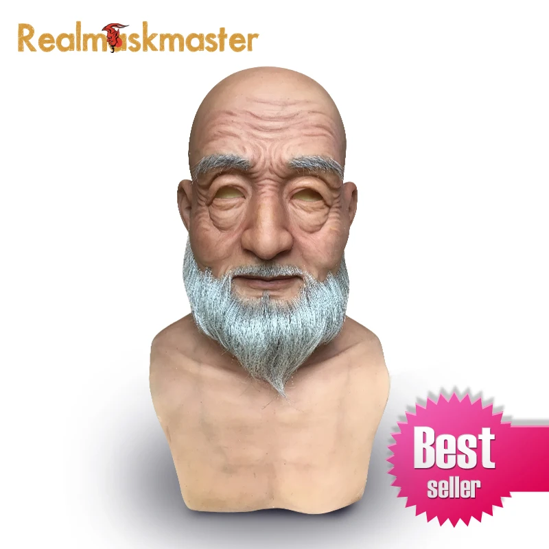 

Realmaskmaster realistic halloween silicone old man mask Male Disguise latex adult full face party masks Cosplay Props