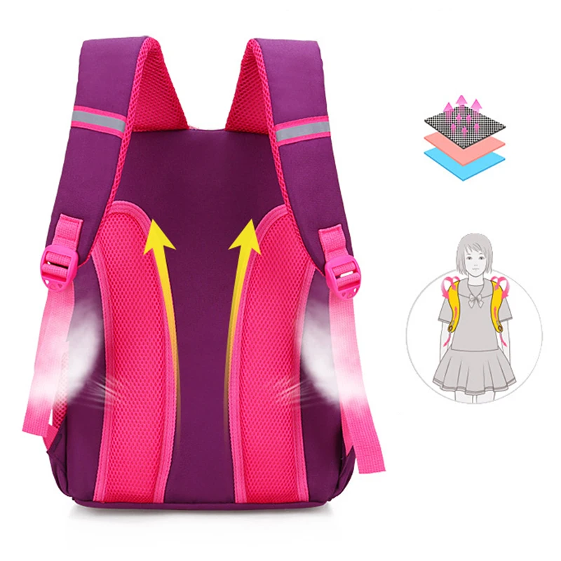 2019 Children/'s primary school black school bag 1-6 5-14 years old backpack