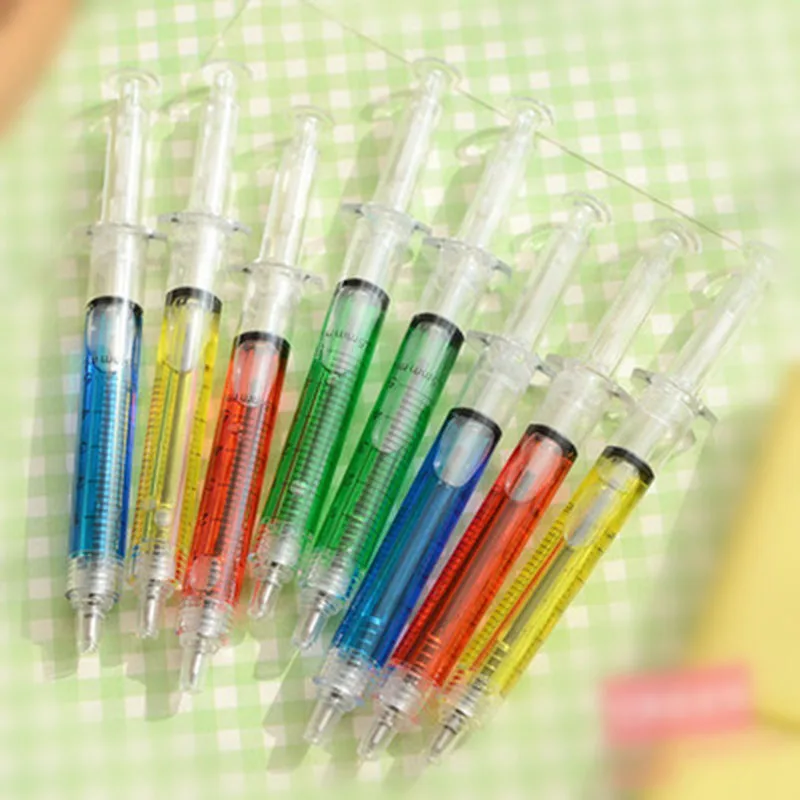 

12pc Injection Ballpen Immitation Doctor Nurse Neele Ball Point Pen Office School Funny Stationery Kids Toy Pen Syringe Ball Pen