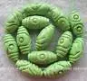15x30mm Grass Green Howlite Carved Drum Loose Beads Stone 15.5&quot | Украшения и аксессуары