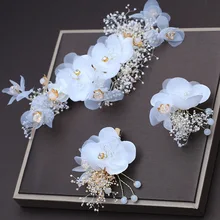 Сухие цветы белые волосы расчески набор заколок головной убор невесты украшение для волос женские свадебные аксессуары для волос