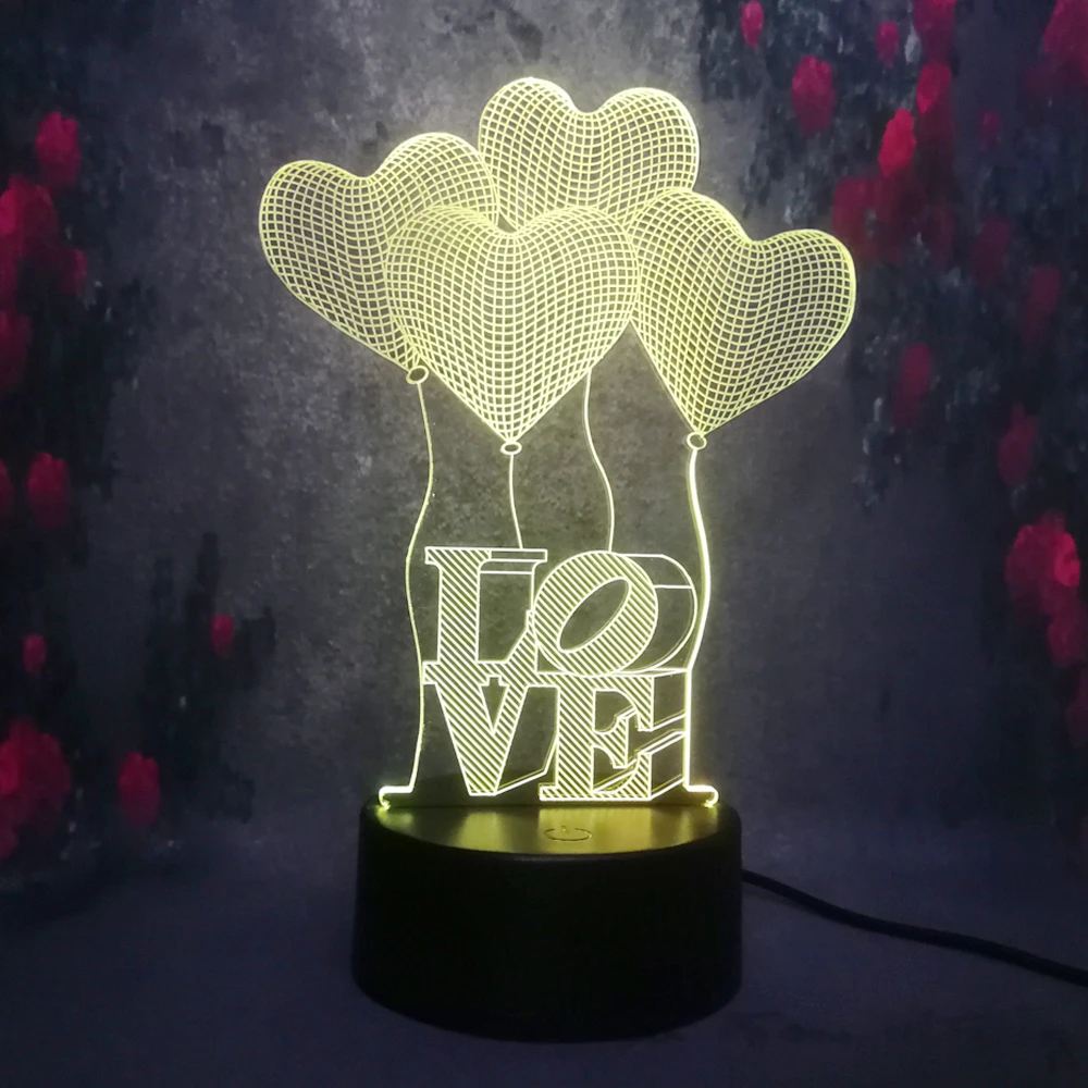 3D Светодиодная Лампа Домашнее украшение красочный LED Настольная лампа сенсорный