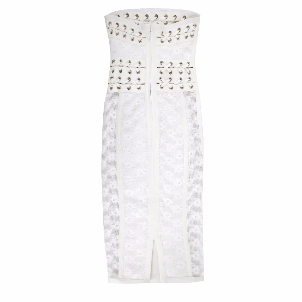 Dalla Vestito Donna Sera Fuori Off Spalline Partito Sexy Bodycon Celebrity Bianco Senza Spalla Fasciatura Vestiti 2018 Scava Di Pizzo Maniche wz8CqF