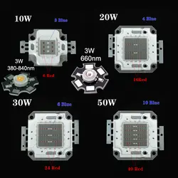 3 Вт/10 Вт/20 Вт/Вт 30 Вт светодио дный 50 Вт светодиодные лампы для выращивания светодио дный чип красный 640nm ~ 660nm синий 440nm ~ 460nm растительная