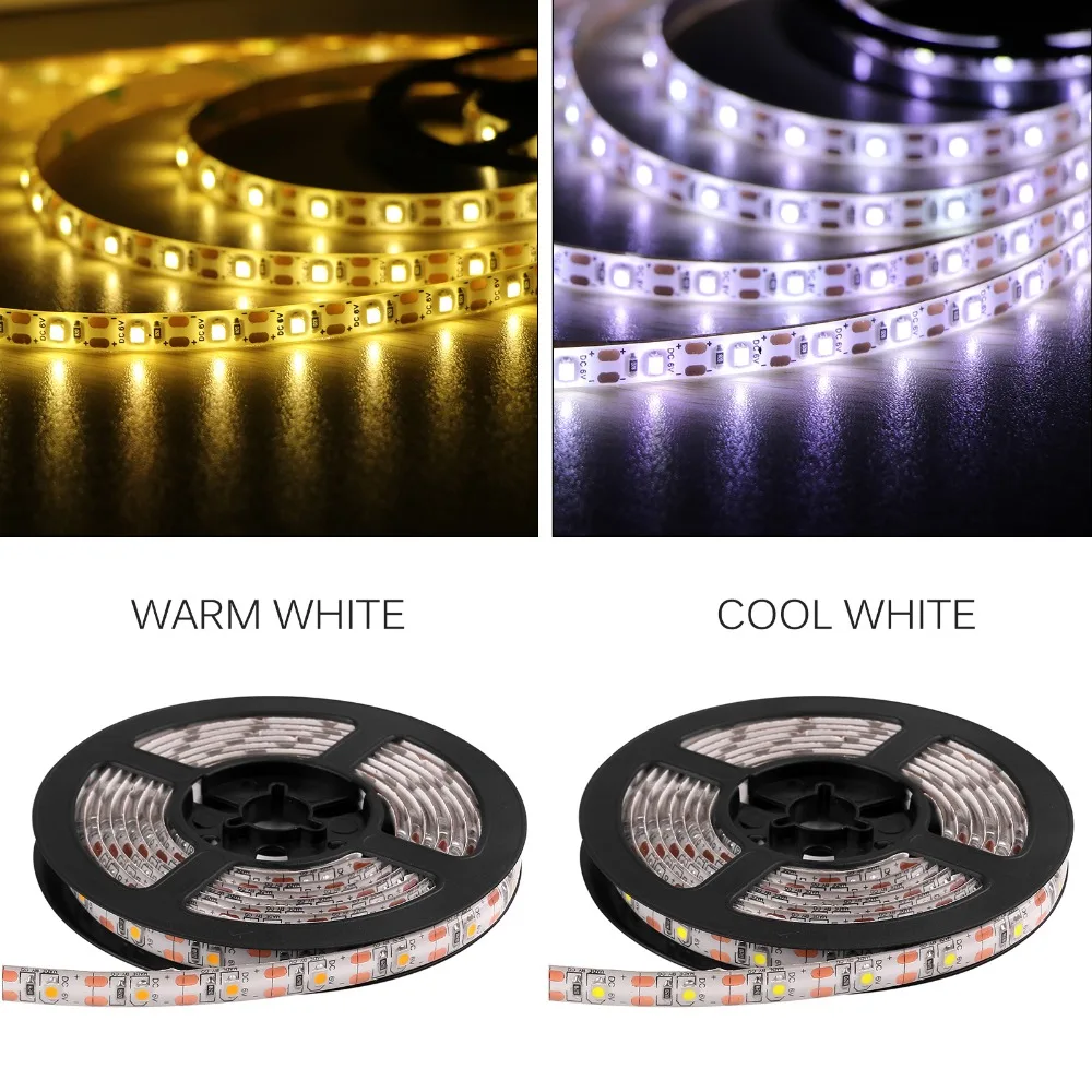 Светодиодная лента на батарейках 3528 SMD 50 см 1 м 2 теплый белый/холодный белый/RGB