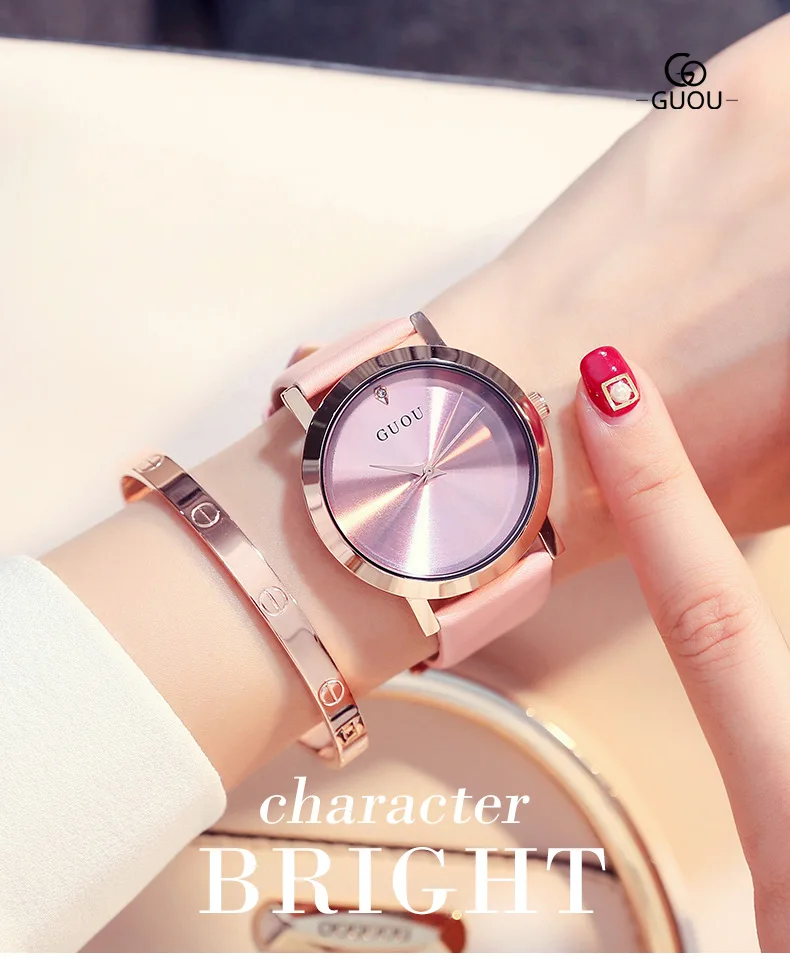 GUOU оригинальный бренд Простой стиль с кристаллами черный белый браслет из