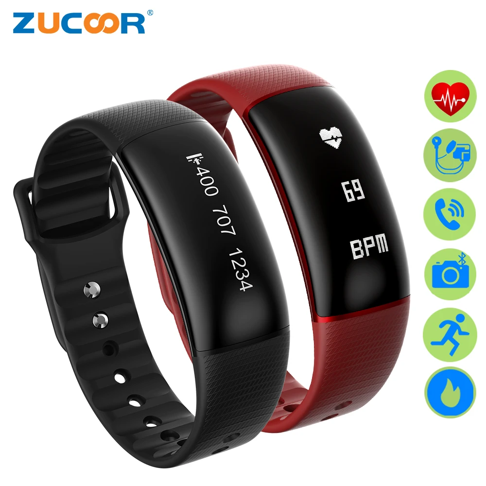 

ZUCOOR Smart Bracelet Sport Health Pedometer Tonometer Band RB61 Pulsometer Wearable Devices Fitness Wristband For iOS Android