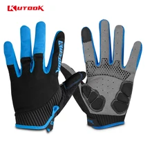 KUTOOK Men’s Cycling Gloves Women Full Finger Bike Bicycle MTB Gloves Touch Screen Gel Padded Lycra Mittens KF401