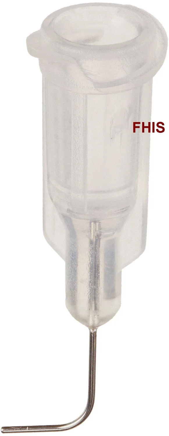 Stainless Steel Precision Bent Needle for Fluid Dispensing, 90 Angle