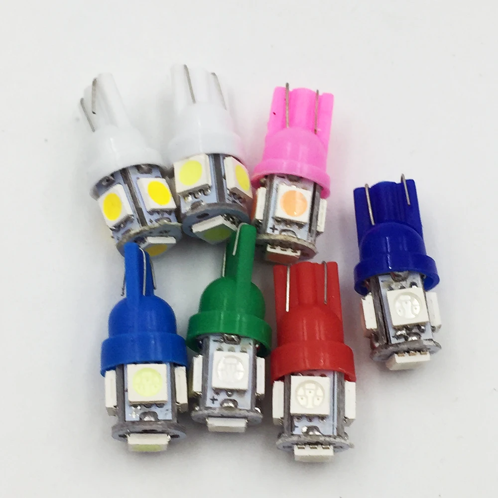 YSY 1000 шт Супер Белый T10 LED 5SMD 5050 W5W 194 внутренняя Лицензия Пластина светлый купол