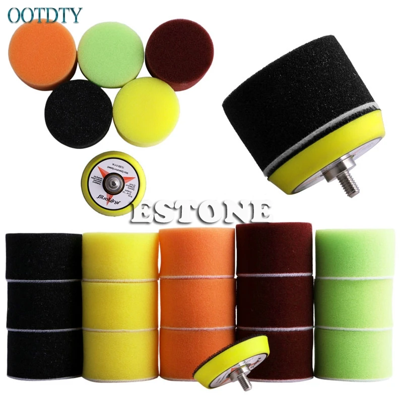 

Kris New 16Pcs 2 inch 50mm Flat Polishing Buff Pad Set For Air Sander Polisher